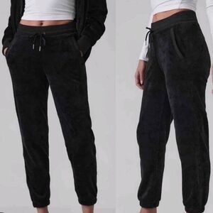 Athleta Size XS Recover Cozy Jogger Pull On Black Fleece w/ Pockets Super Warm!